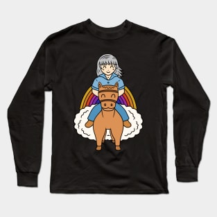 Chibi horse riding Long Sleeve T-Shirt